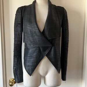 💕Marciano Black Leather Shayna Moto Jacket 2 EUC